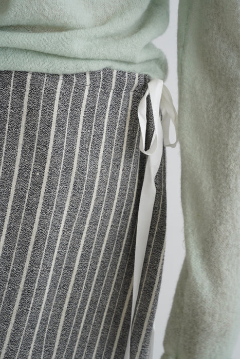 CRISTASEYA<br>LONG SKIRT<br>in GREY WITH WHITE STRIPES<br><br>SOLD OUT