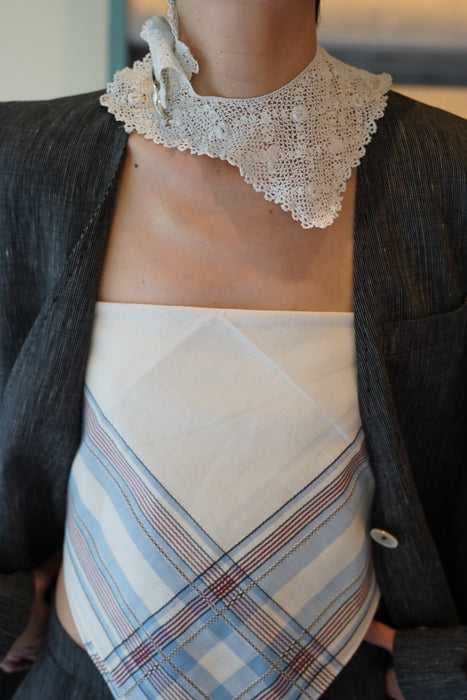 ANTIQUE<BR>CROCHET LACE COLLAR SQUARE/ SMALL<BR><BR>SOLD OUT