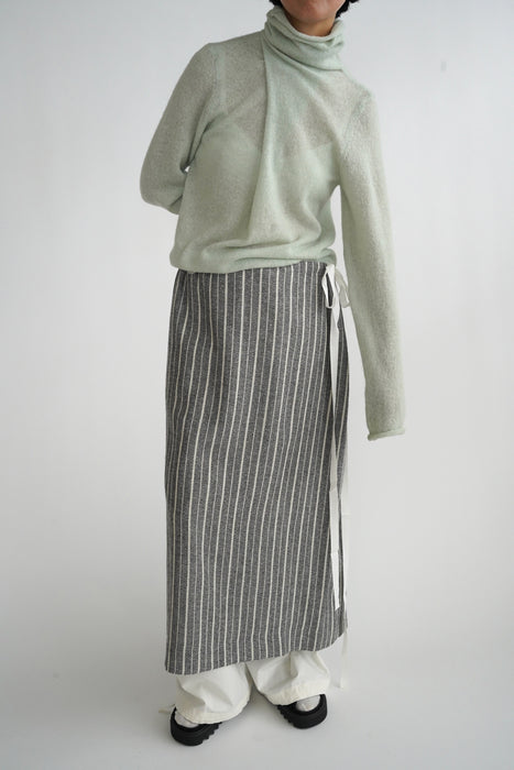 CRISTASEYA<br>DOUBLE COLLAR ALPACA KNIT<br>in MINT