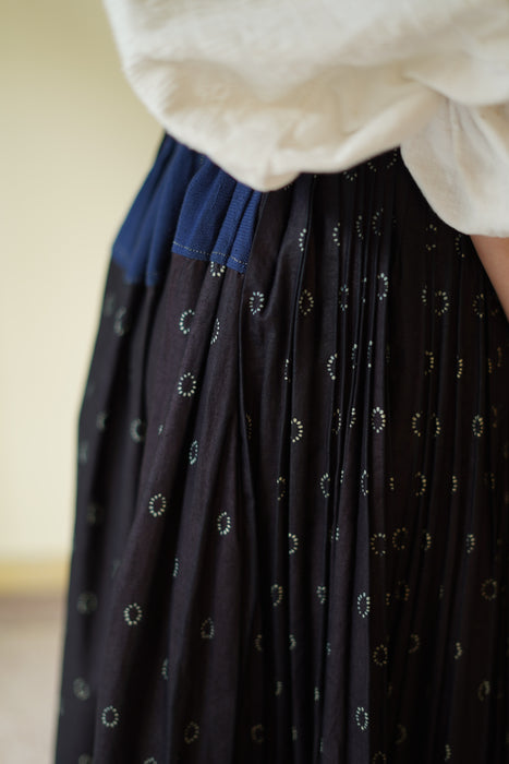 ANTIQUE<BR>SLOVAKIAN INDIGO PLEATED SKIRT<BR><BR>SOLD OUT