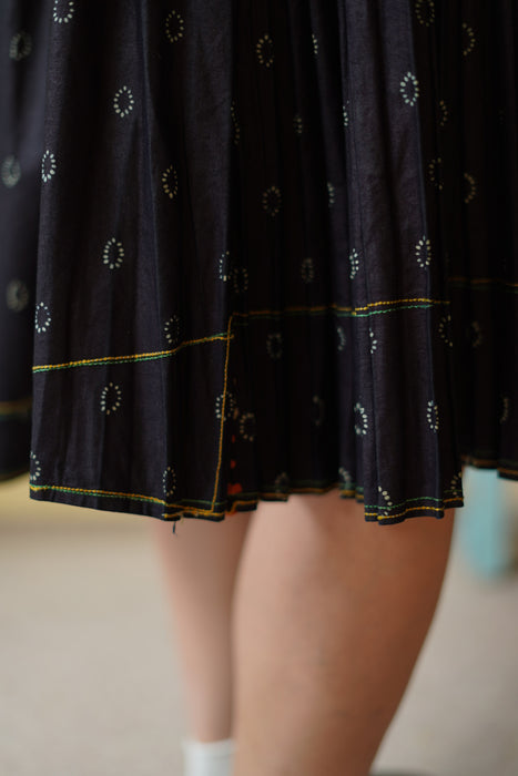 ANTIQUE<BR>SLOVAKIAN INDIGO PLEATED SKIRT<BR><BR>SOLD OUT