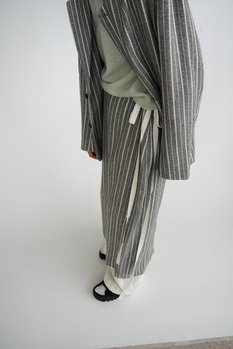 CRISTASEYA<br>LONG SKIRT<br>in GREY WITH WHITE STRIPES<br><br>SOLD OUT