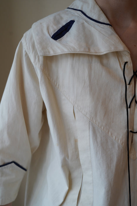 ANTIQUE<BR>LACE UP SAILOR BLOUSE<BR><BR>SOLD OUT