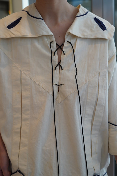 ANTIQUE<BR>LACE UP SAILOR BLOUSE<BR><BR>SOLD OUT
