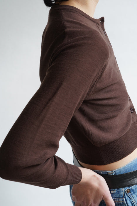 FUMIKA_UCHIDA<br>KNITTED CREW NECK CARDIGAN