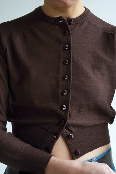 FUMIKA_UCHIDA<br>KNITTED CREW NECK CARDIGAN