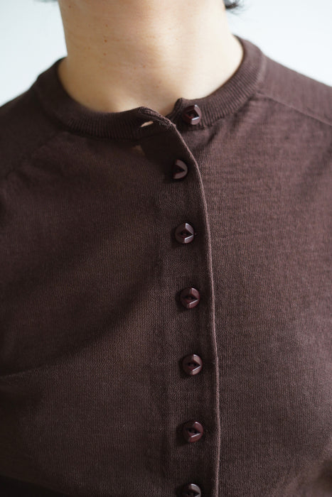 FUMIKA_UCHIDA<br>KNITTED CREW NECK CARDIGAN