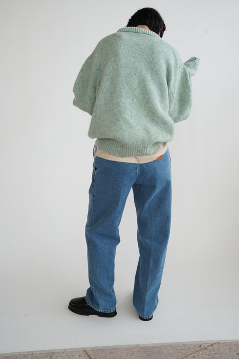 CRISTASEYA<br>PADDED COLLAR SHETLAND OVERSIZED SWEATER<br>in MINT<br><br>SOLD OUT