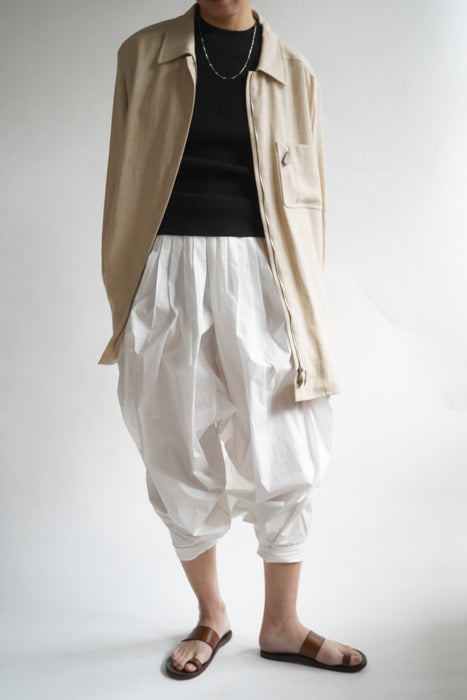 VINTAGE HERMES <br>LINEN ZIP UP SHIRT JACKET