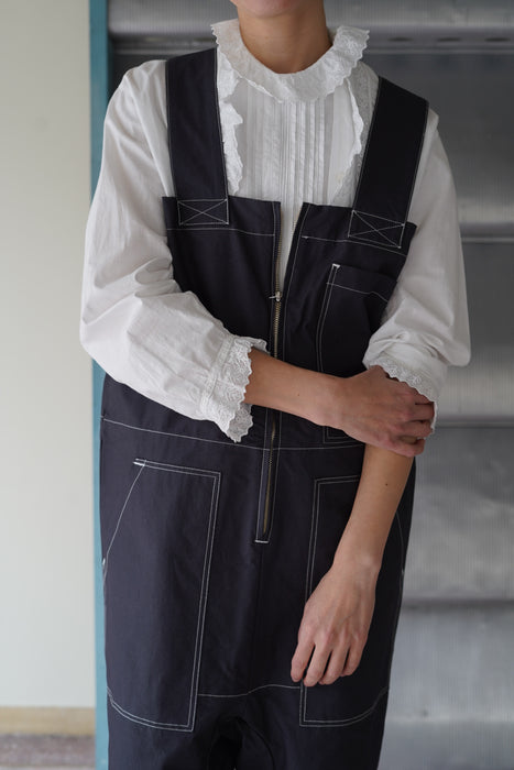 ANTIQUE<BR>COTTON RUFFLE NECK BLOUSE <BR><BR>SOLD OUT