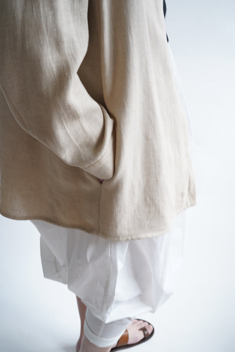 VINTAGE HERMES <br>LINEN ZIP UP SHIRT JACKET