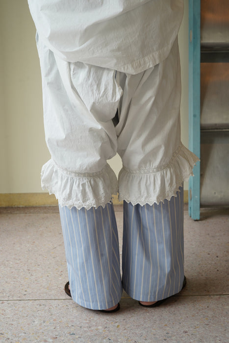 ANTIQUE<BR>FRENCH OPEN SLIT KNICKERS WITH RUFFLE TRIM