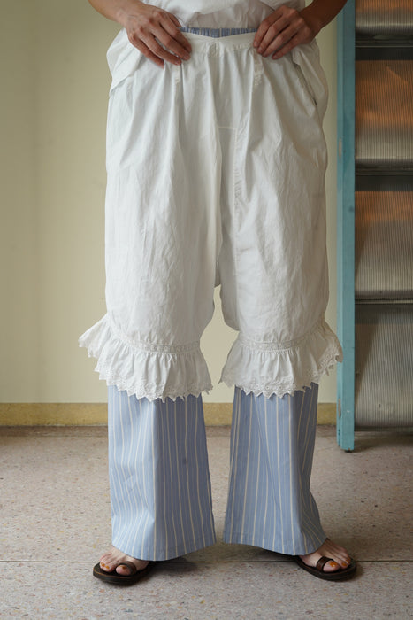 ANTIQUE<BR>FRENCH OPEN SLIT KNICKERS WITH RUFFLE TRIM