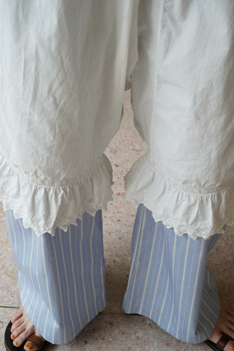 ANTIQUE<BR>FRENCH OPEN SLIT KNICKERS WITH RUFFLE TRIM