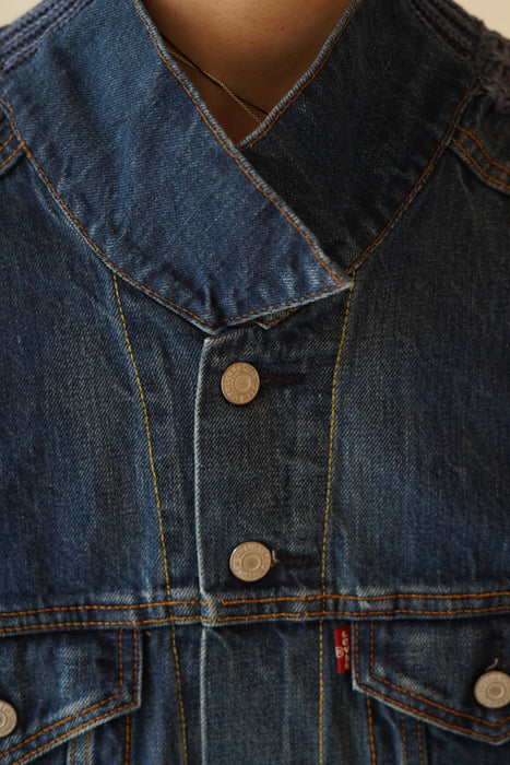 BLESS+CRISTASEYA<br>PATCHED DENIM SWEATER JACKET