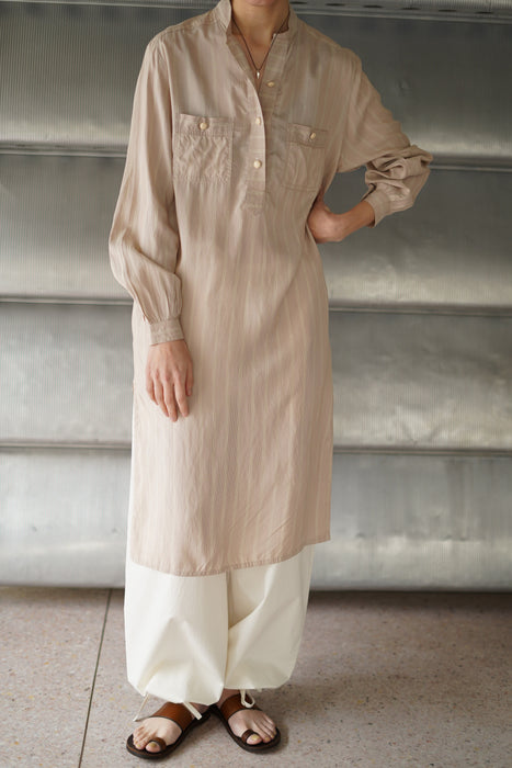 VINTAGE<BR>SILK STRIPED SHIRTS DRESS