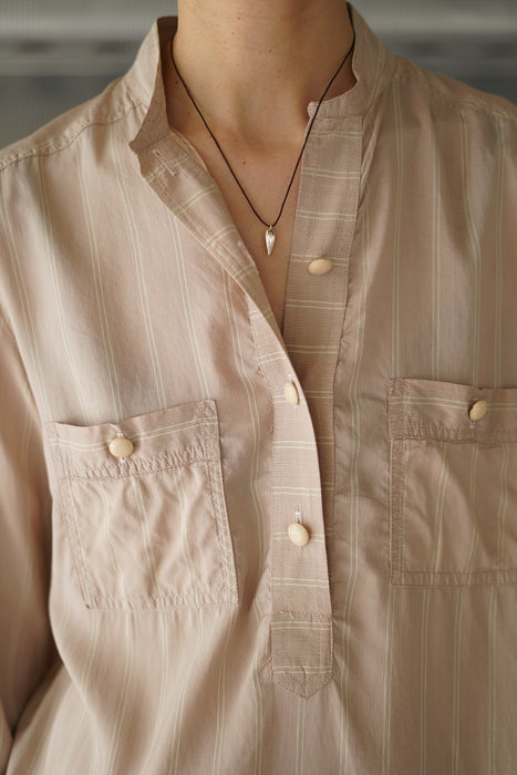 VINTAGE<BR>SILK STRIPED SHIRTS DRESS