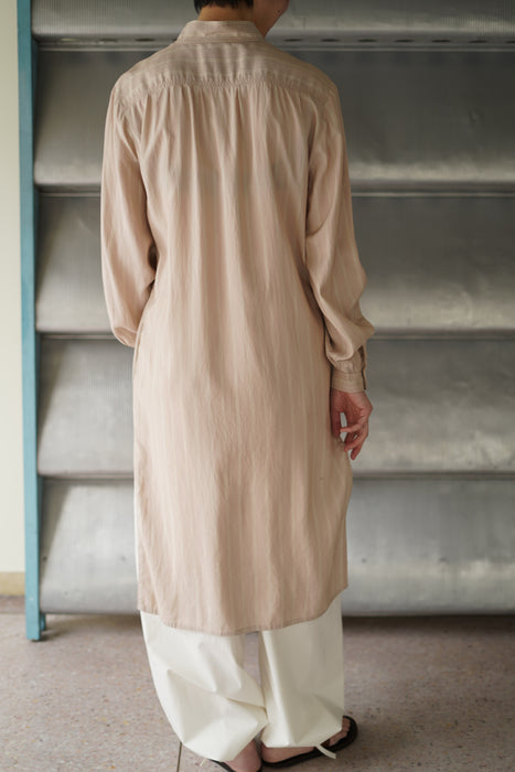 VINTAGE<BR>SILK STRIPED SHIRTS DRESS