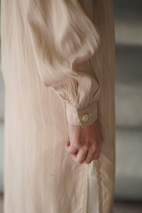 VINTAGE<BR>SILK STRIPED SHIRTS DRESS