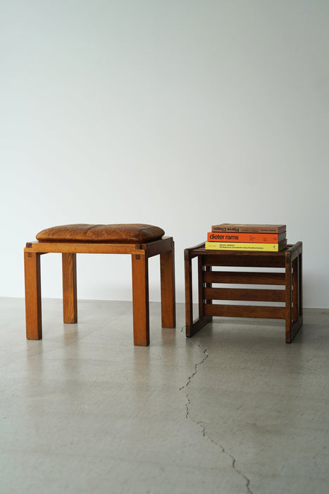 PIERRE CHAPO<BR>LEATHER STOOL<BR><BR>SOLD OUT