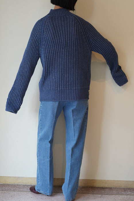 BLESS+CRISTASEYA<br>PATCHED DENIM SWEATER JACKET