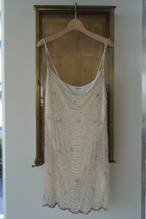 FUMIKA_UCHIDA<BR>HAND BEADED EMBROIDERY SLIP DRESS