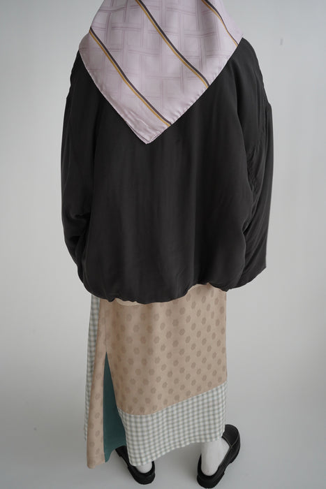 CRISTASEYA<br>CROPPED PADDED BOMBER <br>in BROWN