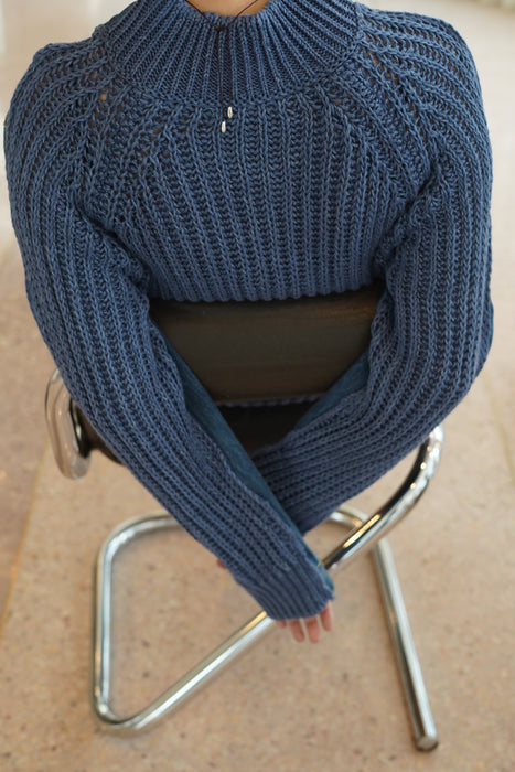 BLESS+CRISTASEYA<br>PATCHED DENIM SWEATER JACKET