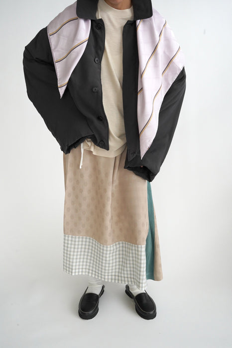 CRISTASEYA<br>CROPPED PADDED BOMBER <br>in BROWN
