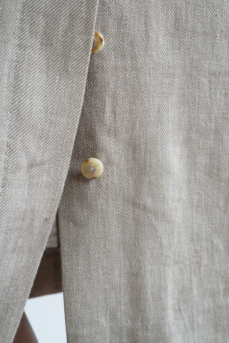 VINTAGE HERMES <br>LINEN FRONT BUTTON SKIRT<br><br>SOLD OUT