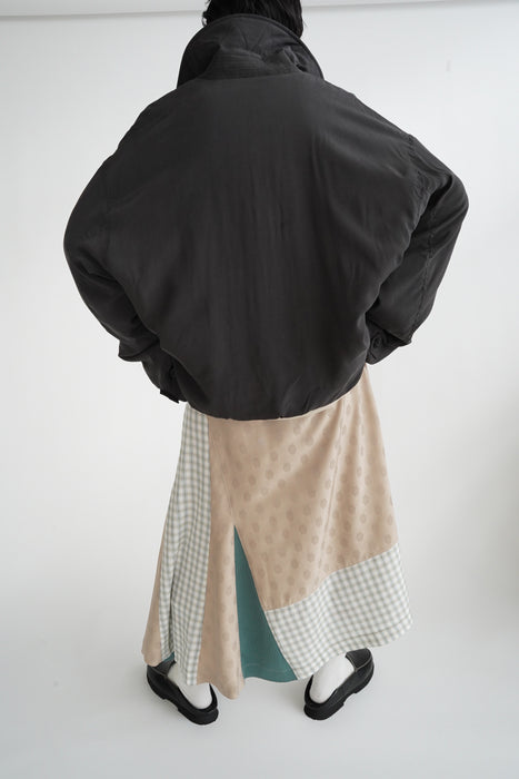 CRISTASEYA<br>CROPPED PADDED BOMBER <br>in BROWN