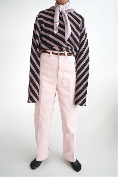 CRISTASEYA<br>SILK CARRÉ SMALL <br>in LIGHT PINK CHECKS