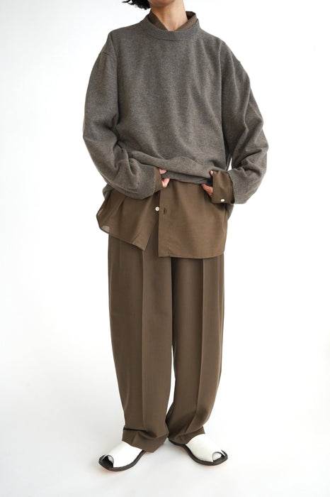 Salvatore Piccolo x CRISTASEYA<br>HANDMADE CLASSIC COLLAR SHIRT<br>in BROWN
