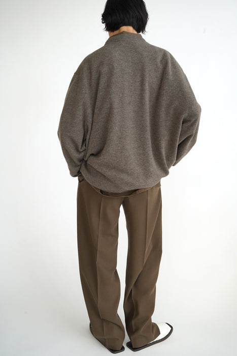 CRISTASEYA<br>DOUBLE PLEATED WIDE PANTS <br>in BROWN