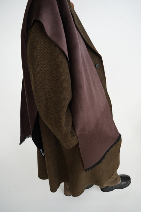 CRISTASEYA<br>OVERSIZED COAT<br>in BLACK/BROWN HERRINGBONE