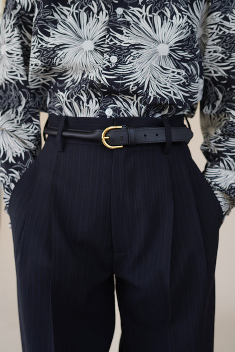 CRISTASEYA<br>LEATHER BELT<BR>in BLACK