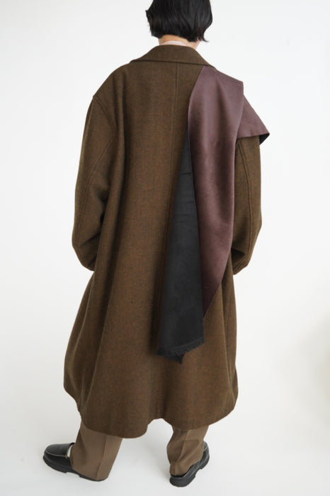 CRISTASEYA<br>OVERSIZED COAT<br>in BLACK/BROWN HERRINGBONE