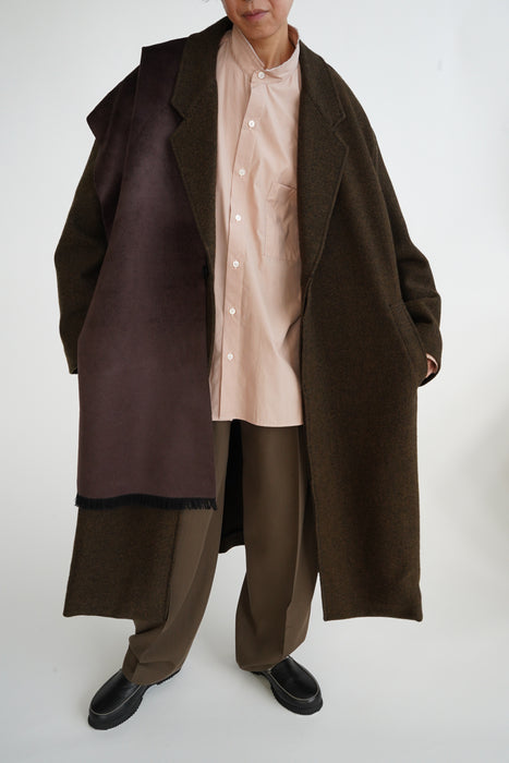 Salvatore Piccolo x CRISTASEYA<br>HANDMADE FRINGED MAO COLLAR SHIRT<br>in PINK/PURPLE STRIPES