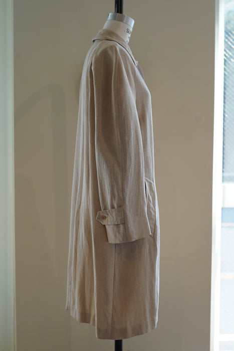 VINTAGE HERMES <br>LINEN BALMACAAN COAT <BR> <BR>SOLD OUT