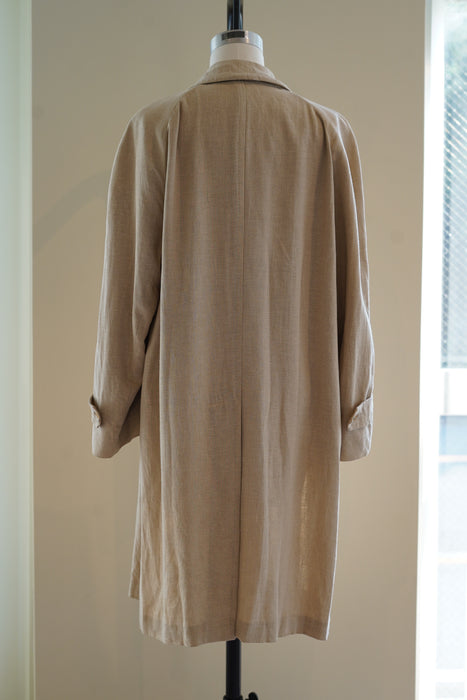 VINTAGE HERMES <br>LINEN BALMACAAN COAT <BR> <BR>SOLD OUT