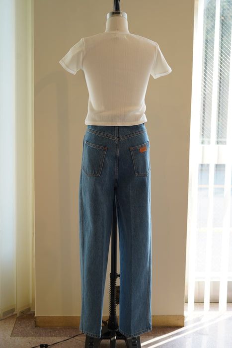 FUMIKA_UCHIDA<br>EYELET RIB STITCH SQUARE-NECK T-SHIRT