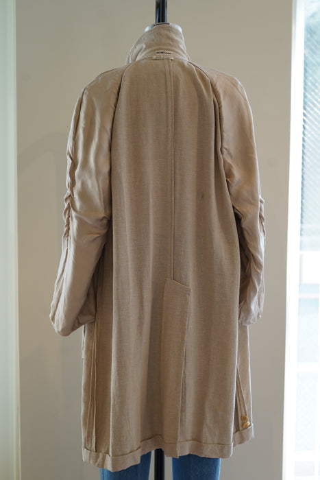 VINTAGE HERMES <br>LINEN BALMACAAN COAT <BR> <BR>SOLD OUT