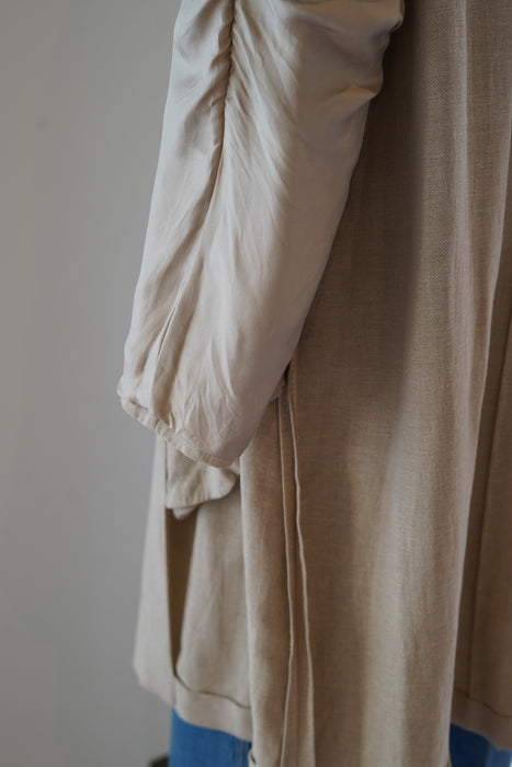 VINTAGE HERMES <br>LINEN BALMACAAN COAT <BR> <BR>SOLD OUT