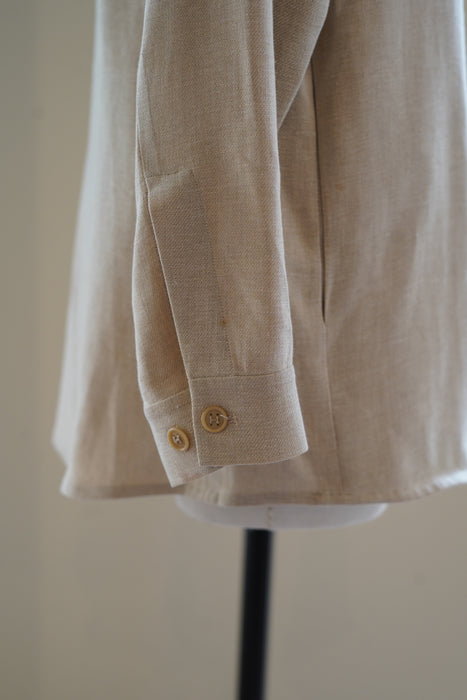 VINTAGE HERMES <br>LINEN ZIP SHIRT JACKET