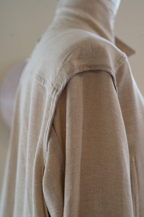 VINTAGE HERMES <br>LINEN ZIP SHIRT JACKET
