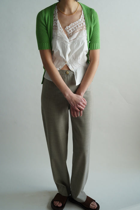 VINATAGE<BR>FRENCH RIB S/S CARDIGAN <BR> <BR>SOLD OUT