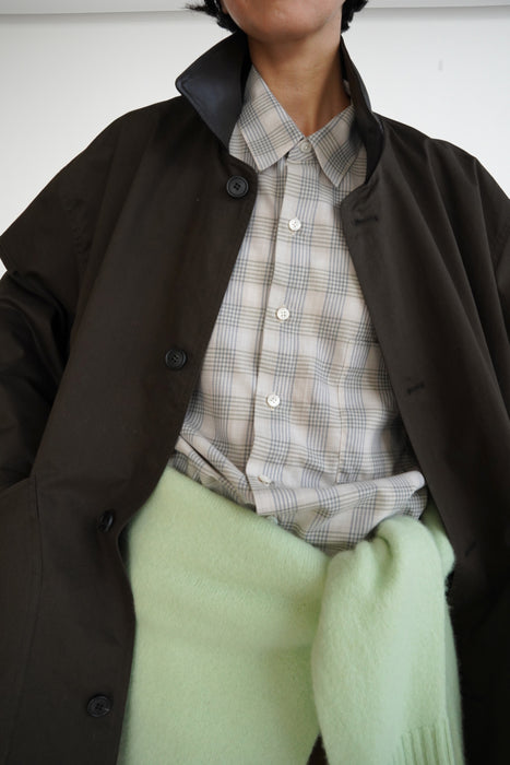 Salvatore Piccolo x CRISTASEYA<br>HANDMADE CLASSIC COLLAR SHIRT<br>in CHECKED BLUE/GREEN