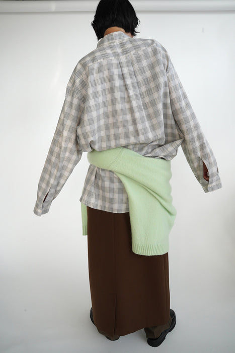 Salvatore Piccolo x CRISTASEYA<br>HANDMADE CLASSIC COLLAR SHIRT<br>in CHECKED BLUE/GREEN
