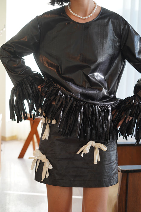 SUPER YAYA<br>CONFETTI TOP<br>BLACK