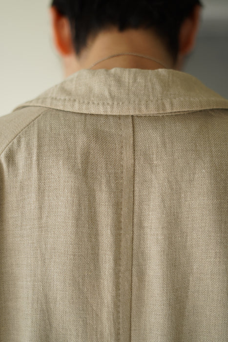 VINTAGE HERMES <br>LINEN BALMACAAN COAT <BR> <BR>SOLD OUT